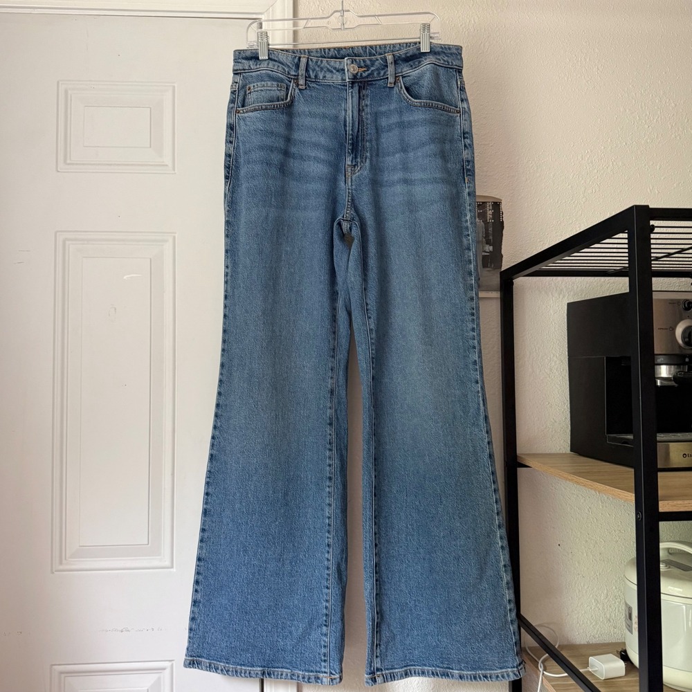 RW & CO. blue denim cotton wide leg jeans
